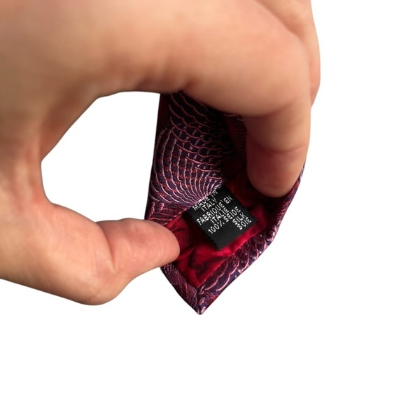 PAUL SMITH Metallic Baroque Silk Geometric Pattern Tie Made in Italy - Picture 7 of 7